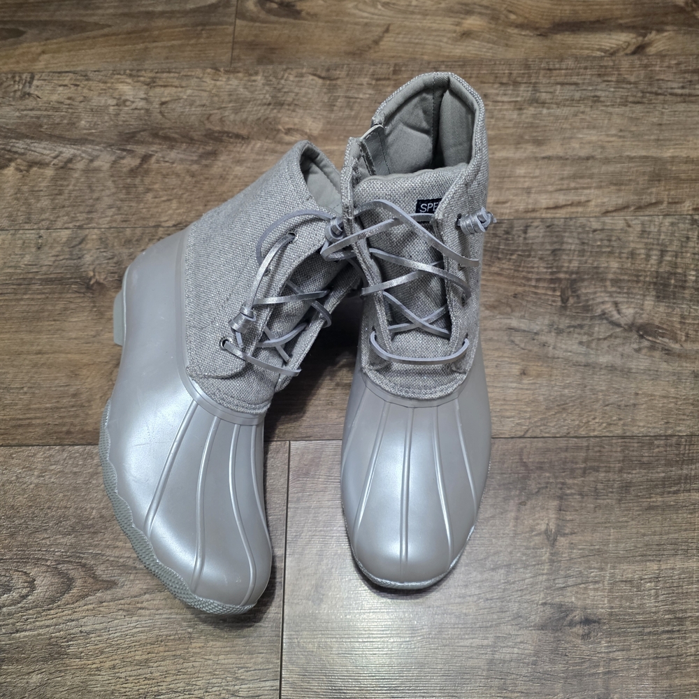 Sperry Gray Duck Boots Youth Girls 6